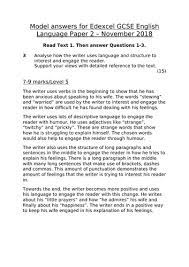 This has completely changed the way i'm going to teach question 2. Levels 5 7 And 9 Model Answers Edexcel Gcse English Language Paper 2 November 2018 Teaching Resources