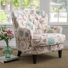 Noble House Tanner White And Blue Floral Fabric Club Accent Chair Walmart Com Tufted Club Chairs Living Room Chairs Accent Chairs