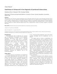 PDF) Usefulness of ultrasound in the diagnosis of peritoneal tuberculosis