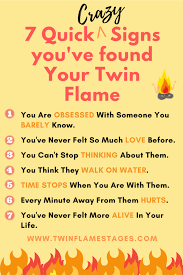 Check spelling or type a new query. 7 Quick Crazy Signs You Have Met Your Twin Flame Twin Flame Stages