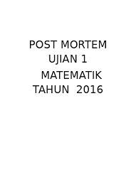 Hani mendapat 2 278 markah dalam ujian matematik. Top Pdf Post Matematik Tahun 1 Ujian 1 2016 123dok Com
