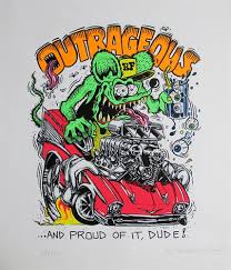 Millions know and love the rat fink cartoon. Ed Big Daddy Roth Outrageous Rat Fink Fine Art Silkscreen Kustom Kulture Hot Rod Von Dutch