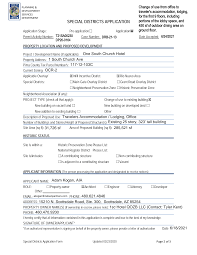 SPECIAL DISTRICTS APPLICATION