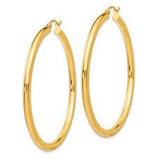 3.3 out of 5 stars. Mcs Jewelry Inc 14 Karat Yellow Gold Large Classic Round Hoop Earrings 3mm 2 On Sale Overstock 18610334