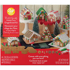 Looking for inspiration for your own gingerbread house? Wilton Build It Yourself Party Town Gingerbread Village Decorating Kit Walmart Com Walmart Com