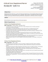 Critical Care Registered Nurse Resume Samples Qwikresume