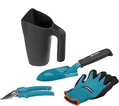 Gardena Basic 4 Piece Gardening Tool Set Qvc Com Garden Tool Set Garden Tools Garden Tool Storage