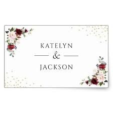 Burgundy Floral Gold Wedding Monogram Stickers Monogram Wedding Monogram Stickers Wedding Invitation Envelopes