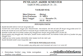 Soal Pas Biologi Kelas 10 Kurikulum 2013 Tahun 2020 2021 Websiteedukasi Com
