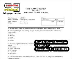 Oleh karena itu terkait dengan penggunaan kembali buku. Soal Kimia Kelas 10 Semester 1 2019 2020 Administrasi Sekolah Sd Mi Smp Mts Sma Ma Smk