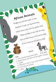 African Animals Poem African Animals Animal Poems African Giraffe