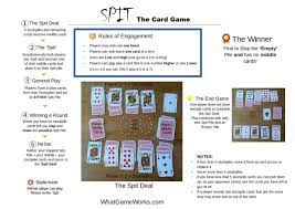 Enter the front and back text for each card. Spit Card Game Two Player Rules With Printable What Game Works