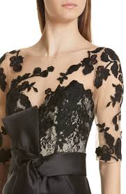 Badgley Mischka Collection Badgley Mischka Lace Accent Bow Evening Dress Alternate Color Black Nordstrom Dresses Badgley Mischka Evening Dresses