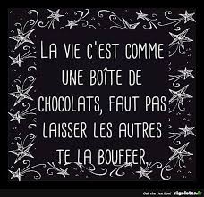 La Vie C Est Comme Une Boite De Chocolats Faut Pas Laisser Les Autres Te La Piquer Phrase Rigolote Blague Citation Rigolote