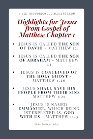 Highlights For Jesus From Gospel Of Matthew Chapter 1 Jesus Matthew Gospels Bible Faith God Godofthebible Go Matthew Chapter 1 Word Of God Son Of David