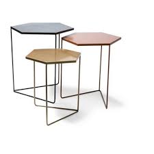 Nested Metal Geometric Tables Black Copper Gold Set Of 3 Kmart Geometric Table Coffee Table Geometric Side Table