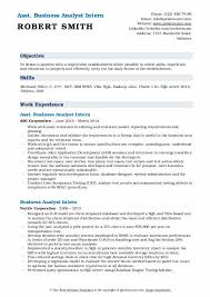 Business Analyst Intern Resume Samples Qwikresume