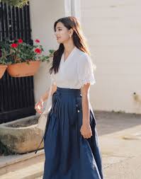 Women S Wrap Blouse Summer White Top Short Sleeve Shirts Etsy Korean Fashion Dress Korean Traditional Dress Fashion