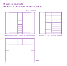 A wardrobe fit for the one that loves folding! Ikea Pax Corner Wardrobe 109 X 83 Dimensions Drawings Dimensions Com