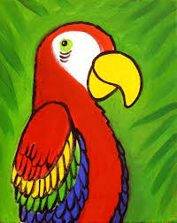 Bird Drawing For Kids Parrot Parrot Painting Canvas Art Projects Classroom Art Projects Parrot Painting