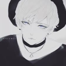 Black And White Anime Boy Anime Boy Woth White Hair And Black Clothes Anime Anime Boy Male Sketch