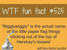 Hershey S Kisses Paper Flag Is Called A Nigglywiggly Funny Facts Wtf Fun Facts Fun Facts