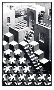 Escher is the dutch graphic artist that is known for applying math to art in order to create perfectly symmetrical pieces along with tessellations and other geometrical designs that were found in his work. The Mathematical Art Of M C Escher Platonic Realms