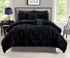 Black And Teal Comforter Set 8 Piece Rochelle Pinched Pleat Black Comforter Set Black Comforter Sets Bed Comforter Sets Black Comforter