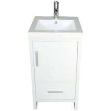 Eviva happy 30 inch x 18 inch white transitional bathroom vanity with white carrara marble countertop and undermount porcelain sink. 18 Small Bathroom Vanity Single Narrow Cabinet Ceramic Sink White Storage Door Ebay