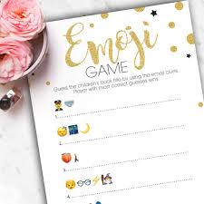 Guess the names of the children's book described using emojis we all know and love. Emoji Baby Shower Game