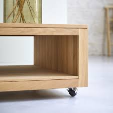 Rh's reclaimed russian oak plinth square coffee table:belgian in inspiration, the simple form of. Moveable Oak Coffee Table 80 Cm Living Room Furniture Tikamoon