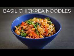 Basil Chickpea Noodle Recipe Easy Fast Weeknight Ramen Noodles Stir Fry Youtube In 2021 Asian Vegetarian Recipes Chickpea Noodles Recipe Noodle Recipes Easy