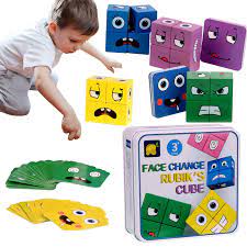 Amazon.co.jp: フェイスチェンジゲーム | 子供向けの感情マッチゲーム - 知育モンテッソーリおもちゃセット 3歳以上のお子様向け  旅行ゲーム 頭の体操 パズル おもちゃ : おもちゃ