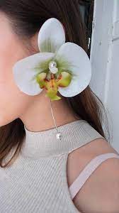 Realistic Orchid Flower Earring Singular Earring Special Flower Earrings Orchid Flower Orchids
