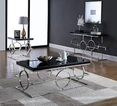 4.0 out of 5 stars 65. Brooke Black Glass Top Chrome Steel Coffee Table Set 3pcs Luchy Amor Furniture