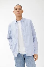 The blue suit and white shirt combination is always a winner. Shirt 3 Oxford Green Stripe Shirts Arket Ie Blue And White Shirt Organic Cotton Shirt White Shirts