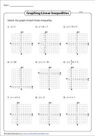 Write the answer in interval notation. Graphing Linear Inequalities Worksheets