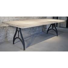 Industrial design table with rustic oak top - DT01 - DT69