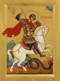 Sfantul gheorghe, icoana argintata 19,8x24.7mm. Pomenirea Sfantului Mare Mucenic Gheorghe 23 Aprilie Pemptousia