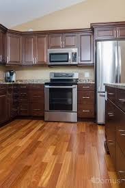 Cumaru Hardwood In Modern Kitchen Wood Floor Kitchen Hardwood Floors Dark Kitchen Flooring