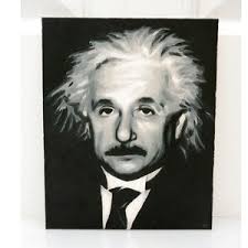 Original Oil Albert Einstein With Lina