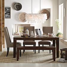 High Back Grey Chairs With A Bench To Go With The Table And Keep The Bench Tucked Underneath The Table When Farm Dining Table Dining Table Dining Room Table