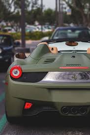 Military Green Ferrari 458 Italia Click On The Pic To View More Cool Cars Like This Sports Cars Luxury Ferrari 458 Ferrari