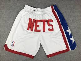 New Jersey Nets Basketball White Just Don Shorts Nba Shorts