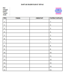 150 266 532 daftar hadir rapat wali murid tahun ajaran 2007 / 2008. Contoh Format Daftar Hadir Rapat Masnurul