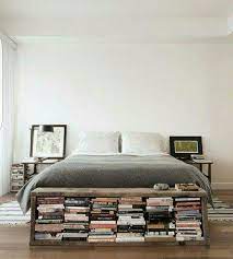 End Of Bed Bookshelf First Apartment Decorating Remodel Bedroom Tiny Bedroom