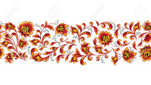 Maybe you would like to learn more about one of these? Floral Seamless Pattern Design Element Flower Border Ornament Ornamental Flourish Background Ethnic Russian Style Over White Background Royalty Free Cliparts Vectors And Stock Illustration Image 95503487
