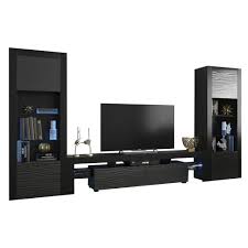 Entertainment center wall unit white. Milano Set 200 Bk Bk Modern Wall Unit Entertainment Center On Sale Overstock 29862705