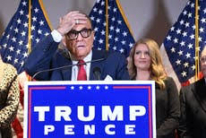 Meltdown king rudy giuliani had a literal meltdown in front of the world, and people couldn't stop laughing. Trump S Team Caught On Hot Mic Discussing Giuliani S Hair Dye Dripping Down His Face The Independent
