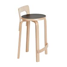 Iconic stool no 60 by alvar aalto. Artek High Chair K65